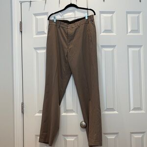 Haggar Men's Brown Straight Chino Pants